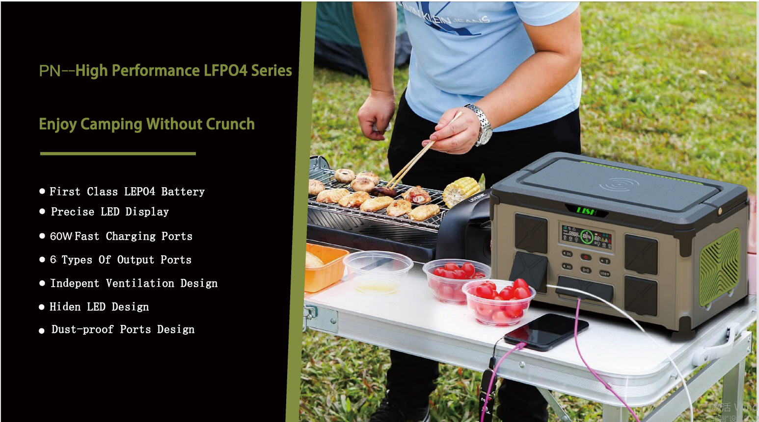 Central eléctrica portátil para exteriores de 700 Wh