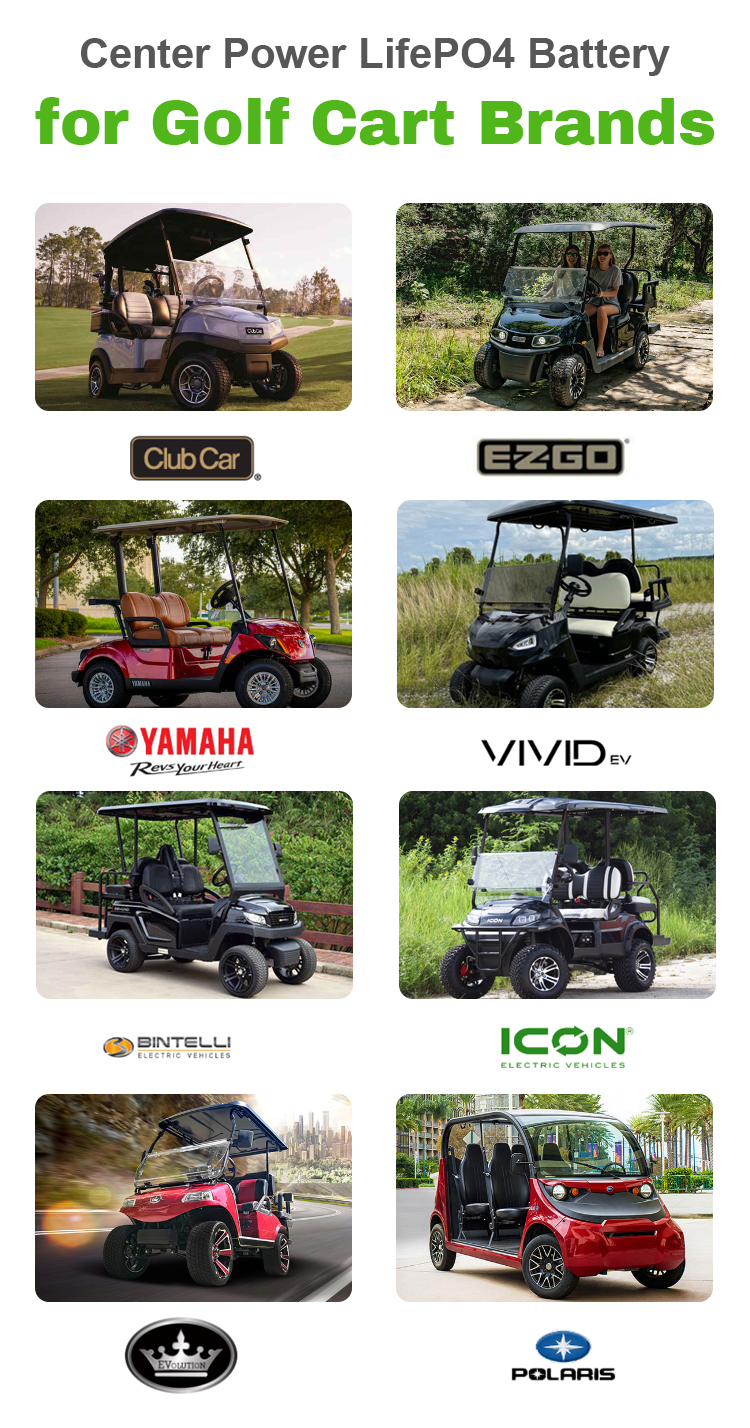  Paquete de almacenamiento de energía de la batería del carrito de golf Lifepo4 15Ah