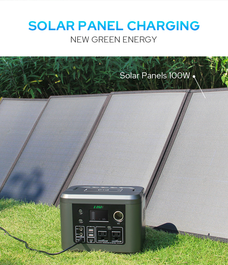 Estación de energía portátil con generador solar para acampar