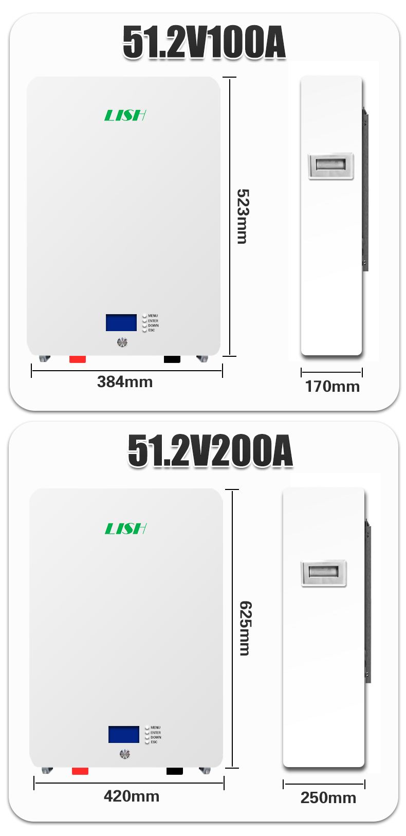 Batería LiFePO4 de pared Batería de litio de 5kwh